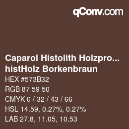 颜色代码: Caparol Histolith Holzprogramm - histHolz Borkenbraun | qconv.com