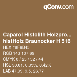 Farbcode: Caparol Histolith Holzprogramm - histHolz Braunocker H 516 | qconv.com