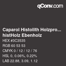 Farbcode: Caparol Histolith Holzprogramm - histHolz Ebenholz | qconv.com