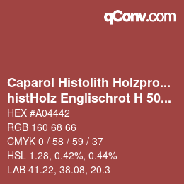 Code couleur: Caparol Histolith Holzprogramm - histHolz Englischrot H 506 | qconv.com