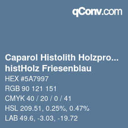 Código de color: Caparol Histolith Holzprogramm - histHolz Friesenblau | qconv.com