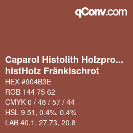 Code couleur: Caparol Histolith Holzprogramm - histHolz Fränkischrot | qconv.com