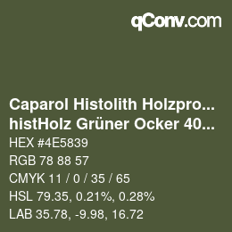 Farbcode: Caparol Histolith Holzprogramm - histHolz Grüner Ocker 406 | qconv.com