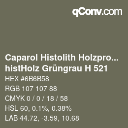 Farbcode: Caparol Histolith Holzprogramm - histHolz Grüngrau H 521 | qconv.com