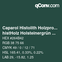 颜色代码: Caparol Histolith Holzprogramm - histHolz Holsteinergrün L 456 | qconv.com