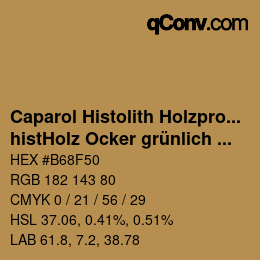 Código de color: Caparol Histolith Holzprogramm - histHolz Ocker grünlich 413 | qconv.com