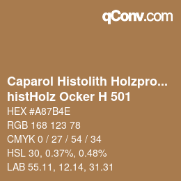 Farbcode: Caparol Histolith Holzprogramm - histHolz Ocker H 501 | qconv.com