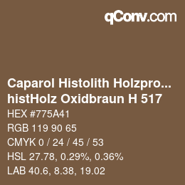 Color code: Caparol Histolith Holzprogramm - histHolz Oxidbraun H 517 | qconv.com