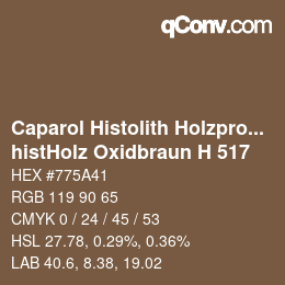 Farbcode: Caparol Histolith Holzprogramm - histHolz Oxidbraun H 517 | qconv.com