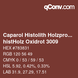 Farbcode: Caparol Histolith Holzprogramm - histHolz Oxidrot 3009 | qconv.com