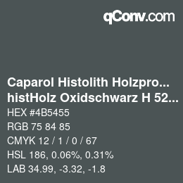 Farbcode: Caparol Histolith Holzprogramm - histHolz Oxidschwarz H 524 | qconv.com