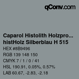 Código de color: Caparol Histolith Holzprogramm - histHolz Silberblau H 515 | qconv.com