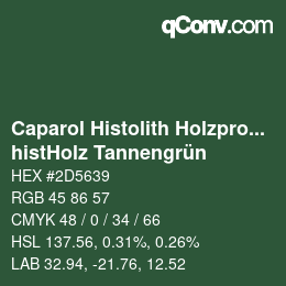 Farbcode: Caparol Histolith Holzprogramm - histHolz Tannengrün | qconv.com