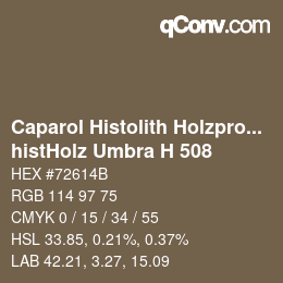 Farbcode: Caparol Histolith Holzprogramm - histHolz Umbra H 508 | qconv.com