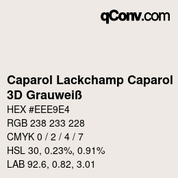 カラーコード: Caparol Lackchamp Caparol - 3D Grauweiß | qconv.com
