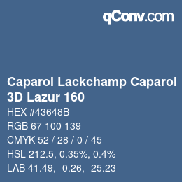 カラーコード: Caparol Lackchamp Caparol - 3D Lazur 160 | qconv.com