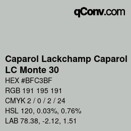 Code couleur: Caparol Lackchamp Caparol - LC Monte 30 | qconv.com