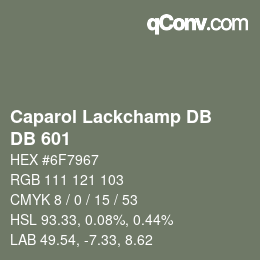 颜色代码: Caparol Lackchamp DB - DB 601 | qconv.com