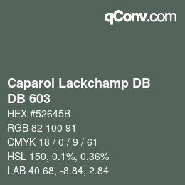 颜色代码: Caparol Lackchamp DB - DB 603 | qconv.com