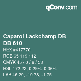 颜色代码: Caparol Lackchamp DB - DB 610 | qconv.com