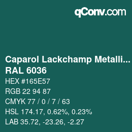 Farbcode: Caparol Lackchamp Metallics - RAL 6036 | qconv.com