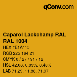 Código de color: Caparol Lackchamp RAL - RAL 1004 | qconv.com