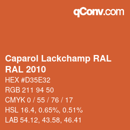 カラーコード: Caparol Lackchamp RAL - RAL 2010 | qconv.com