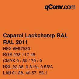 Color code: Caparol Lackchamp RAL - RAL 2011 | qconv.com