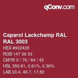 カラーコード: Caparol Lackchamp RAL - RAL 3003 | qconv.com