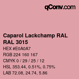 Código de color: Caparol Lackchamp RAL - RAL 3015 | qconv.com