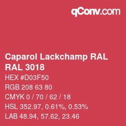 Farbcode: Caparol Lackchamp RAL - RAL 3018 | qconv.com