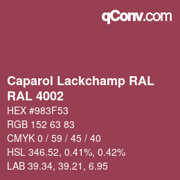 Código de color: Caparol Lackchamp RAL - RAL 4002 | qconv.com