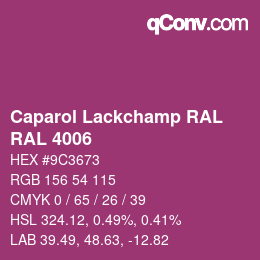 Código de color: Caparol Lackchamp RAL - RAL 4006 | qconv.com