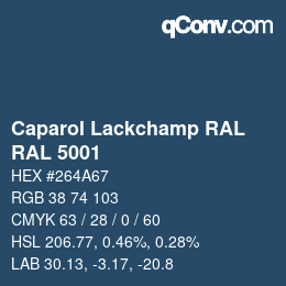 Color code: Caparol Lackchamp RAL - RAL 5001 | qconv.com