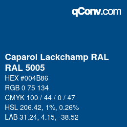 Código de color: Caparol Lackchamp RAL - RAL 5005 | qconv.com