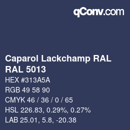 Código de color: Caparol Lackchamp RAL - RAL 5013 | qconv.com