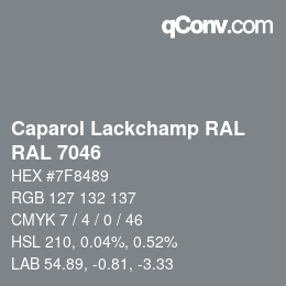 Color code: Caparol Lackchamp RAL - RAL 7046 | qconv.com