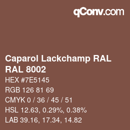 Color code: Caparol Lackchamp RAL - RAL 8002 | qconv.com