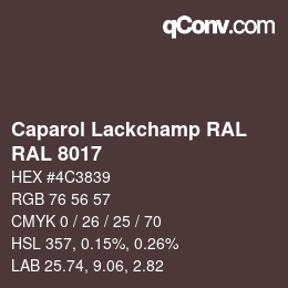 Color code: Caparol Lackchamp RAL - RAL 8017 | qconv.com