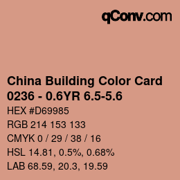 カラーコード: China Building Color Card - 0236 - 0.6YR 6.5-5.6 | qconv.com