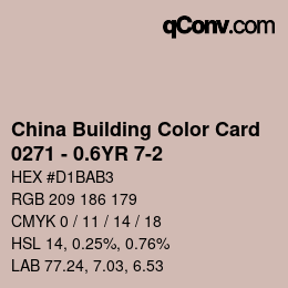 カラーコード: China Building Color Card - 0271 - 0.6YR 7-2 | qconv.com