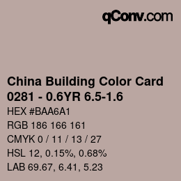 カラーコード: China Building Color Card - 0281 - 0.6YR 6.5-1.6 | qconv.com