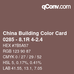 カラーコード: China Building Color Card - 0285 - 8.1R 4-2.4 | qconv.com