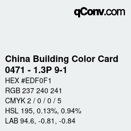 カラーコード: China Building Color Card - 0471 - 1.3P 9-1 | qconv.com
