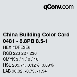 カラーコード: China Building Color Card - 0481 - 8.8PB 8.5-1 | qconv.com