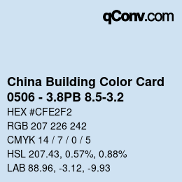 カラーコード: China Building Color Card - 0506 - 3.8PB 8.5-3.2 | qconv.com
