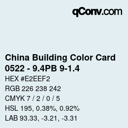 カラーコード: China Building Color Card - 0522 - 9.4PB 9-1.4 | qconv.com