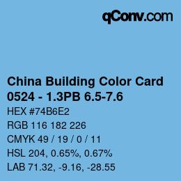 カラーコード: China Building Color Card - 0524 - 1.3PB 6.5-7.6 | qconv.com