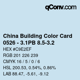 カラーコード: China Building Color Card - 0526 - 3.1PB 8.5-3.2 | qconv.com