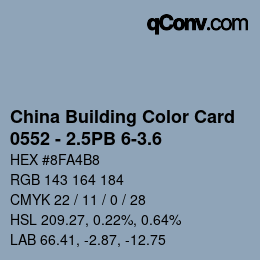 カラーコード: China Building Color Card - 0552 - 2.5PB 6-3.6 | qconv.com